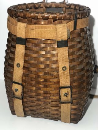 Gorgeous Vintage Adirondack Woven Trappers Pack Basket Backpack Camp/cabin Decor