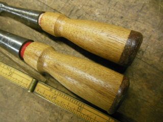 vintage Stanley Handyman H1251 bevel edge socket chisel old wood carving tool 2