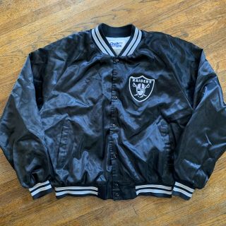 Vintage Oakland Raiders Chalk Line Satin Jacket Black Nwa Eazy - E Nfl 80s 90s