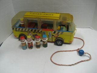 Vintage Fisher Price Little People 983 Safety School Bus 100 Complete