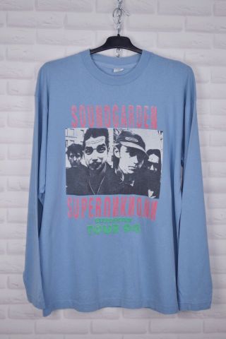 Soundgarden 94 Superunknown Tour Vintage Long Sleeve Blue Rock T Shirt Nirvana