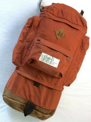 Vintage ::class - 5:: Large Backpack Multiday Pack Orange/rust 6 Compartment