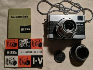 Vintage Werra 1 Vxm 35mm Film Camera With Lens Carl Zeiss Jena Tessar 2.  8/50