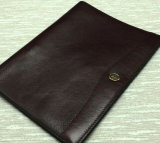 Vtg Goldpfeil Leather Document Notepad Holder Wallet Portfolio W Germany 8.  5x6.  5