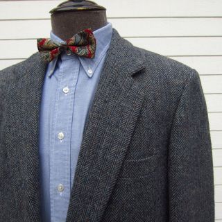 Magee Donagal Tweed Blue Herringbone Jacket Sport Coat Mens 42 - L Ireland Vintage