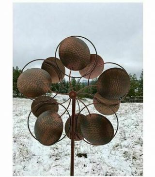 Large Metal Wind Spinners Garden Windmill Outdoor Lawn Decor Kinetic Art Vintage 3