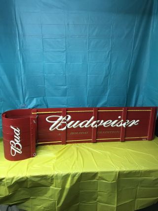 Vintage Budweiser Toboggan 58 X 14 Wall Art,  Man Cave / Advertising