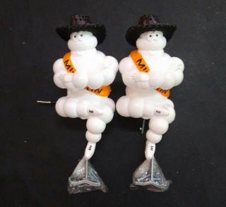 2 X 12 " Limited Vintage Michelin Man Doll Figure Bibendum Have A Fire