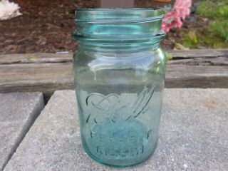Ball Jar 13 Perfect Mason Pint Size Fruit Jar Vintage Ocean Blue