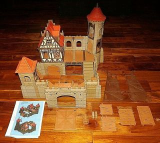 Vintage Playmobil 3666 Kings Large Castle & 3887 Siege Tower Incomplete - Parts