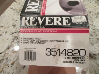 Vintage Revere Ware Deluxe 2 Qt.  Deluxe Double Boiler 3514820 USA 2