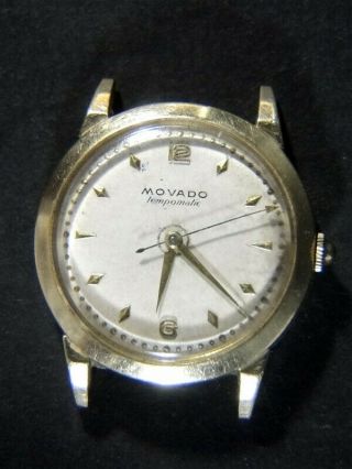 Vintage Movado 14k Gold Filled Gf 17j Men’s Wristwatch Tempomatic