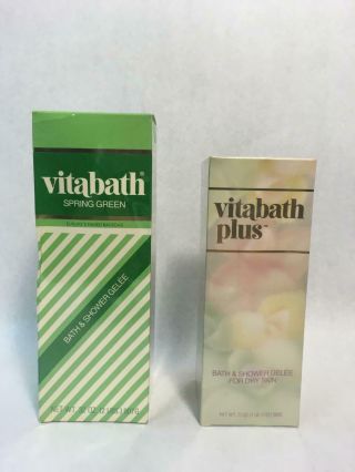 Vintage Vitabath Spring Green 32 Oz And Vitabath Plus 21 Oz