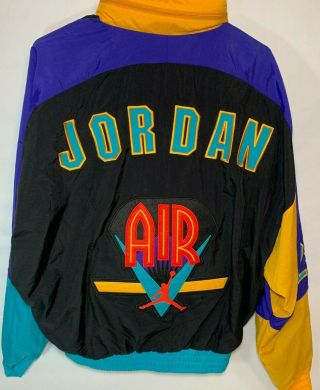 Vintage Style Nike Jordan Retro Flight Jacket Men Medium Windbreaker Black Nylon
