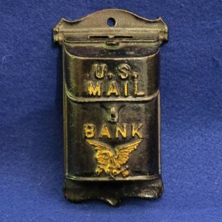 Vintage Ac Williams Cast Iron Us Mail Bank 5 1/8 " H -
