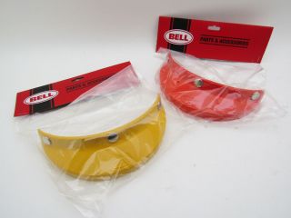 Bell 520 Orange & Yellow Customized Visor Peak Helmet Vintage 500 Tx Magnum