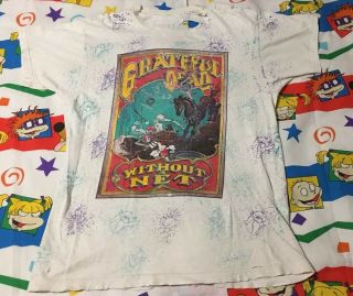 Vintage 90’s Grateful Dead Without A Net Double Sided Shirt Thrashed Large