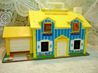 Vintage Fisher Price Little People Play family Yellow House 952 COMPLETE 30 pc 4