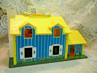 Vintage Fisher Price Little People Play family Yellow House 952 COMPLETE 30 pc 6