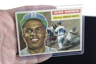 1956 Topps Baseball Card 30 Jackie Robinson Brooklyn Dodgers VTG Antique Rare 3