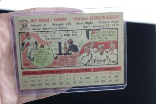 1956 Topps Baseball Card 30 Jackie Robinson Brooklyn Dodgers VTG Antique Rare 4