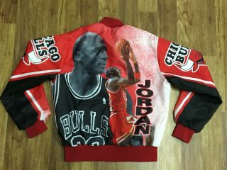 Mens M - Vtg 90s Nba Chicago Bulls Michael Jordan Chalck Line Snap Jacket Usa