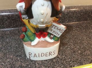 Old Vintage 1974 Texas Tech Raiders Mascot McCormick Whiskey Decanter Bottle 2