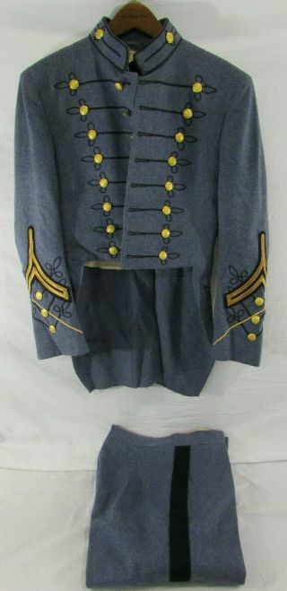 Vintage The Citadel Military School Cadet Parade Jacket Tails & Pants Blue - Gray
