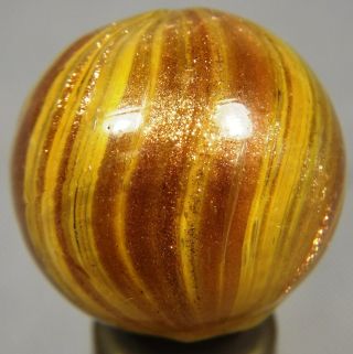 Marbles: Rare 3/4 (,) German Hand Made Yellow/gold Onionskin " Heavy " Lutz