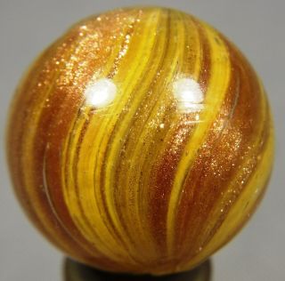 Marbles: RARE 3/4 (,) German Hand Made Yellow/Gold Onionskin 