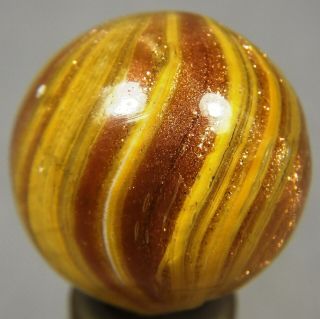 Marbles: RARE 3/4 (,) German Hand Made Yellow/Gold Onionskin 