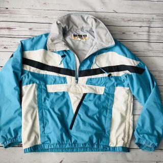 Mens Vintage 80s 90s Obermeyer Gore - Tex Ski Coat Blue White Gray Xl Pullover