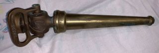 Vintage Solid Brass Fire Hose Nozzle,  Chief,  " Elkhart Brass Mfg.  "