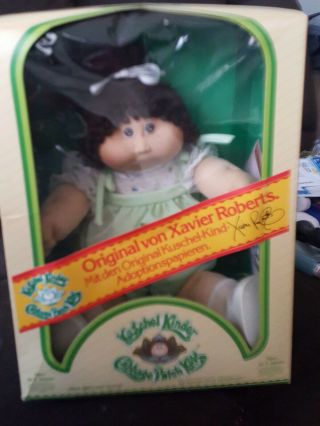 Vintage Cabbage Patch Kid German Kuschel Kinder W/box And Adopt Papers.