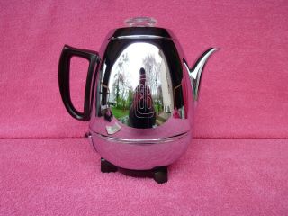Vtg 1950s General Electric Chrome 9 - Cup Percolator Coffee Pot Maker 3