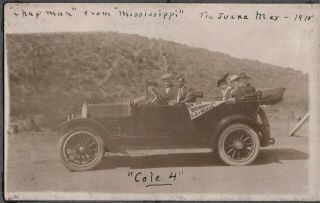 Vintage Rppc Car Cole Motor Co.  Tijuana Mexico San Diego California Old Postcard