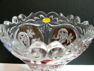 Vintage DRAGON Chinese Bleikristall Crystal Glass Flower Bouquet Vase 4