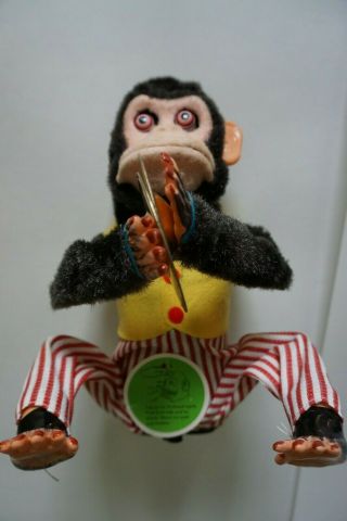 Vintage Daishin Musical Jolly Chimp Monkey With Box & Tag