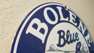 VINTAGE BOLENE GASOLINE PORCELAIN BLUE SEAL MOTOR OIL SERVICE STATION PUMP SIGN 6