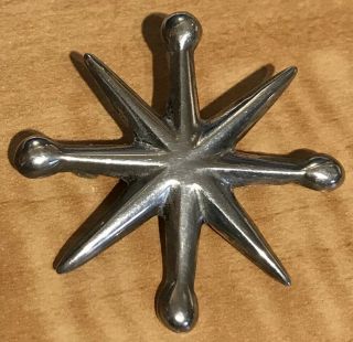 Vintage Navajo Indian Silver Star Burst Pin Brooch