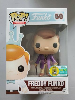 Freddy Funko Willy Wonka Le500 Rare Sdcc.  Funko Fundays 2016