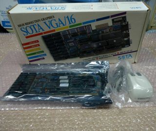 Vintage 1989 Sota Vga/16 Isa Card With Microsoft Inport Mouse Svga Ega Et3000ax