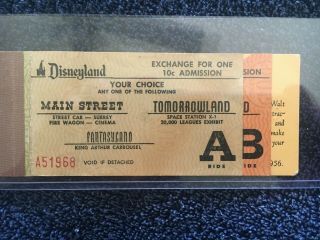 1955 Disneyland Ticket Book With A And B Rare " Ride " Version