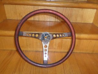 Vintage Superior Industries The 500 Red Metal Flake Car 15 1/2 Steering Wheel