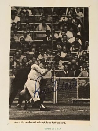 Roger Maris York Yankees Signed Autographed Rare Jsa Loa " Maris Hits 61 "