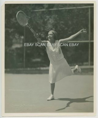 Gloria Swanson Playing Tennis Vintage Photo By Ernest Bachrach 1928