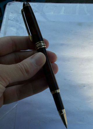 RARE Vintage Montblanc Meisterstuck Ball Point Pen Brown Marble Great Pen LOOK 3