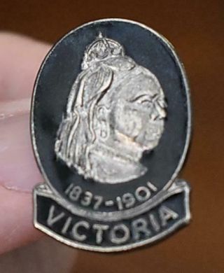 Circa 1901 Victorian Era Rare Small Sized Queen Victoria Mourning Pin