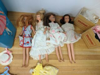Skipper Barbie Carrying Case w/ 4 Vintage 60s Skippers & Accessories 061019DBT2 3