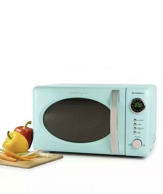 Retro Microwave Oven Aqua Turquoise Teal Vintage Style Countertop Counter Top